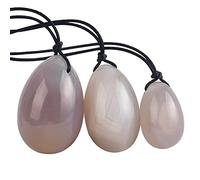 Uovo di giada di cristallo a forma di agata grigia Uova femminili che stringono la sfera di massaggio Youni naturale di Kegel Fitness,Grigio Collezioni di casa