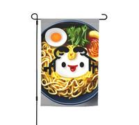 Uovo di noodle con stampa ramen varie bandiere da giardino, bandiera da giardino all'aperto ultimo intervento decorazione cortile, veranda o bandiera del prato