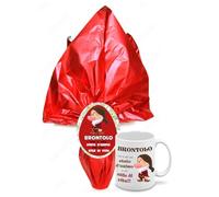 Uovo di pasqua Brontolo + tazza personalizzabile 500 grammi finissimo cioccolato al latte con sorpresa sette nani idea regalo nano biancaneve