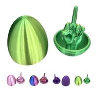 Uovo di Pasqua con dito medio, divertente uovo con dito medio stampato in 3D, uova di Pasqua a sorpresa regalo per donne e uomini, maleducato dita adulte pasqua cestino decorazione (D)