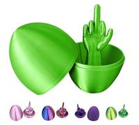 Uovo di Pasqua con dito medio, divertente uovo con dito medio stampato in 3D, uova di Pasqua a sorpresa regalo per donne e uomini, maleducato dita adulte pasqua cestino decorazione (A)
