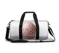 Uovo di Pasqua con motivo a cuori rossi, borsa da palestra da viaggio per donne e uomini, borsa da viaggio cilindrica borsa da allenamento sportiva con tracolla
