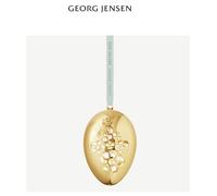 Uovo di Pasqua Georg Jensen 2023 ottone placcato con oro 18 carati NUOVO da...