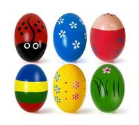 Uovo di Pasqua in Legno Uova Maracas Easter Eggs Percussion Uova Pasquali Ovetti Musicali per Caccia di Pasqua, Bomboniere, Regali per le Feste, Accessori per la Classe (6 pezzi-B)