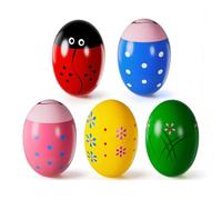 Uovo di Pasqua in Legno Uova Maracas Easter Eggs Percussion Uova Pasquali Ovetti Musicali per Caccia di Pasqua, Bomboniere, Regali per le Feste, Accessori per la Classe (5 pezzi-B)