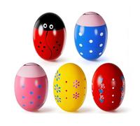 Uovo di Pasqua in Legno Uova Maracas Easter Eggs Percussion Uova Pasquali Ovetti Musicali per Caccia di Pasqua, Bomboniere, Regali per le Feste, Accessori per la Classe (5 pezzi-A)