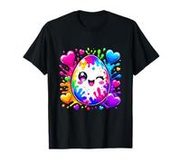 Uovo di Pasqua Kawaii Rainbow Splash Happy Hearts Maglietta