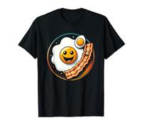 Uovo e pancetta sorriso faccia divertente colazione amante del cibo Meme Maglietta