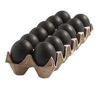 Uovo, H: 6 cm, nero, plastica, 12pcs