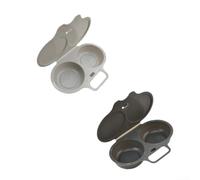 Uovo in plastica per uova in camicia Set microonde sicuro lavastoviglie | plastica, materiale, lavabile in lavastoviglie, facile da risciacquare, opzioni bianche e grigie