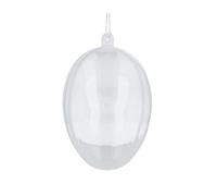 Uovo plastica trasparente per appendere 2 parti 8 cm.