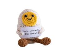 Uovo positivo lavorato a maglia, bambola dell'uovo di peluche positivo, bambola lavorata a maglia con carta positiva, bambola divertente Cre, carta di frutta positiva positiva