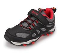 UOVO Scarpe da ginnastica per bambini, scarpe da ginnastica basse, impermeabili, per trekking, escursionismo, corsa, colore nero, blu, grigio, misura da bambino a 38, nero, grigio, rosso., 38/38.5 EU
