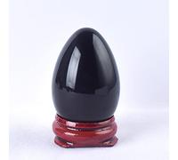 Uovo Yoni di ossidiana nera senza foro, palla da massaggio for esercizi di kegel con base in legno, 45 x 30 mm raccolta domiciliare (Color : 45x30 Mm)