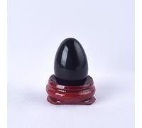 Uovo Yoni di ossidiana nera senza foro, palla da massaggio for esercizi di kegel con base in legno, 45 x 30 mm raccolta domiciliare (Color : 30x20 Mm)