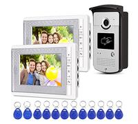 uoweky OBO HANDS 2 Monitor Casa Videocitofono Videocitofono Kit di Controllo Accessi Telecamera RFID 7 '' Schermi a Colori TFT Supporto Sblocco EM + 10pcs ID Blue Keyfob