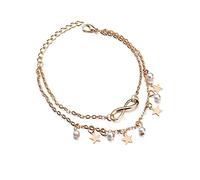uoXHFdh Braccialetto alla caviglia color oro boemo sulla gamba, cavigliere moda con perle finte, a piedi nudi, for donne, catena for la, da spiaggia