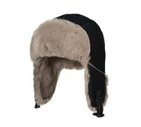 uoXHFdh Cappello da cacciatore, berretto invernale, cappello aviatore con paraorecchie, bomber caldo, colbacco termico(PL2509Black)