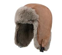 uoXHFdh Cappello da cacciatore in pelle impermeabile, cappelli invernali con paraorecchie, cappello caldo for sci e caccia(DPL1Camel)
