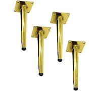 uoXHFdh Confezione da 4 gambe for mobili multicolore, 10-50 cm, cono dritto obliquo(Gold Straight Cone,50cm)