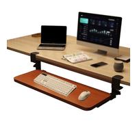 uoXHFdh Vassoio for Tastiera da scrivania for Computer sotto Il ripiano Scorrevole, cassetti Estraibili for riporre Mouse(Teak,65 * 24Cm)