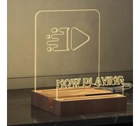 UoYeet Light Up Now Playing - Supporto per dischi in vinile con LED RGB, base in legno massiccio con effetti di luce personalizzabili, espositore e archiviazione per album in vinile