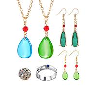 UoYu Anime Howl's Moving Castle Set collana Sophie Rings Water Drop Shape Orecchini con adesivi 25 pezzi