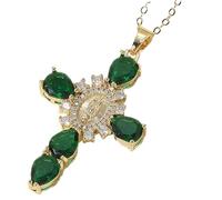 Uozonit Collana con croce di Maria e cristalli di Maria | Gioielli regali, collana gioielli per matrimoni, porm, uso quotidiano, gioielli con croce