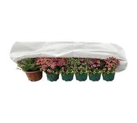 Uozonit Copertura invernale per piante, in tessuto non tessuto, con coulisse e cerniera, resistente alle intemperie, per vasi da fiori da balcone, rettangolare