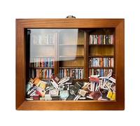Uozonit Libreria in miniatura, scuoti la tua ansia, ornamenti creativi per scaffali per disstressare i regali, piccola vetrina da libreria con libro in miniatura, libreria 25x20cm