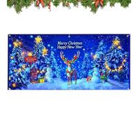 Uozonit Striscione natalizio per porta del garage, grande decorazione per esterni impermeabile, con luce a LED, per inverno, Natale, garage, sfondo | per casa, cortile, parete, portico, patio