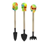 Uozonit Strumenti per interni, Set di attrezzi a mano da giardino,Set di attrezzi da giardino a forma di teschio gotico 3 pezzi | Strumenti succulenti con impugnatura antiscivolo, Kit di attrezzi