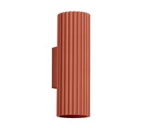Up Down Parete 2x GU10 H:20 CM Rosso Alluminio Faretto Lampada Scale Corridoio