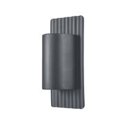 Up Down Wandleuchte Acciaio Vetro H:26 CM IP44 Grigio 2x GU10 Lampada Parete