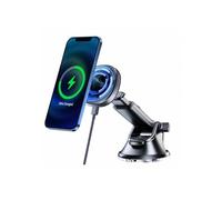 Supporto auto per iPhone carica rapida 15W con ventosa Swissten nero