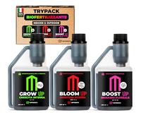 UP NUTRIENTS Trypack Fertilizzante Grow, Bloom & Boost 250 ml | Concime 100% Organico per Interno & Esterno | Radicazione, Crescita e Fioritura | Stimolatore per Fiori e Piante