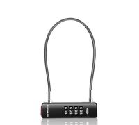 UP Security Lucchetto a cavo con codice, serrature a combinazione a 4 cifre, per cancelli esterni, bagagli da viaggio, lucchetto combinato a U per armadietti, bici per bambini, scooter (30 cm, cavo