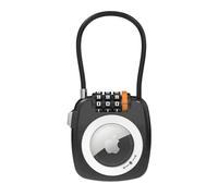 UP Security Supporto AirTag con serratura a combinazione, compatibile con supporto Apple Air Tag, blocco AirTag per bagagli, zaini, valigie, cassaforte da viaggio, custodia GPS in metallo, cavo di