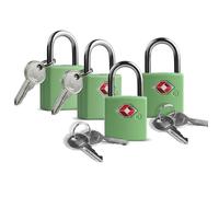 UP Security TSA - Confezione da 4 serrature per bagagli, approvate TSA, per viaggi internazionali, piccolo lucchetto con chiave, mini lucchetto per borsa, valigia, zaino, cerniera per borsa, custodia