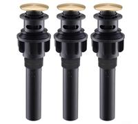 Up Sink Drain Stopper Silver Black Push Button Up Sink Drain(Black) | Push button operation, per bounce back design, easy install, silver black finish, fits standard basins