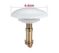 Up Tappo di scarico per lavello, 66 mm, in ottone, con pulsante e guarnizione in gomma a prova di perdite, per vasche da bagno e cucine (bianco)