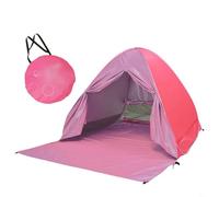Up Tenda da spiaggia per 2 adulti o 3 bambini, tenda parasole automatica per esterni con protezione UV, tettoia da campeggio ventilata, design pieghevole leggero con borsa per il trasporto, blu (rosa)