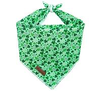 UP URARA PUP Bandane per cani di San Patrizio, sciarpa triangolare con trifoglio per cani di taglia media e grande, fazzoletto per cuccioli di cotone primaverile, bandana per cani verde