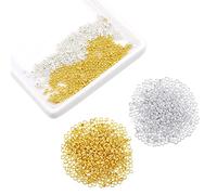 upain 1000 perline per stringere, 2,5 mm, chiusura a catena, perline per gioielli, oro e argento, 2 colori