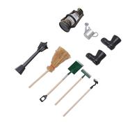 UPALDHOU 1:12 Scala in Miniatura Farm Set Doll House Garden Farm Tools, Include Pala, Rastrello e Zappa, Kit Multi-pezzi, Artigianato Dettagliato, Opzioni di Visualizzazione Creativa, Plastica e