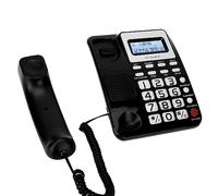 UPALDHOU ABS GY T2020CID Wired Office Telephone con Funzione di Calcolatrice per il Materiale ABS Office (BLACK)