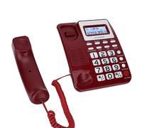 UPALDHOU ABS GY T2020CID Wired Office Telephone con Funzione di Calcolatrice per il Materiale ABS Office (rosso)