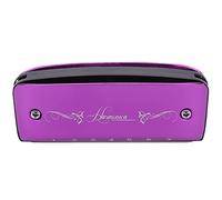 UPALDHOU Armoniche per Adulti, Mini Armonica a 7 Fori Colorata con Conchiglia in Magnalium, Gamma di 2 Ottave per Principianti e Professionisti, Strumento a Fiato Tascabile Portatile (PURPLE)