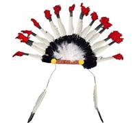 UPALDHOU Copricapo dei Nativi Americani, Copricapo di Piume in Stile Indiano per Adulti e Bambini (Colore assortito)