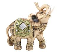 UPALDHOU Elegante Scultura di Elefante per Ricchezza e felicità, Statuetta Feng Shui Ricchezza Ideale per la Decorazione Domestica, Regali (Taglia L verde)